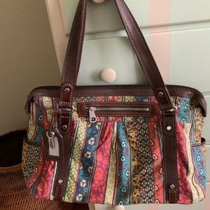 Rare HTF Fossil Boho Duffel Travel Bag